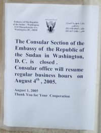 Sign outside Embassy