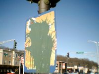 A weathered sign